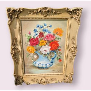 Antique Framed Hobby Artist Flower painting in frame
